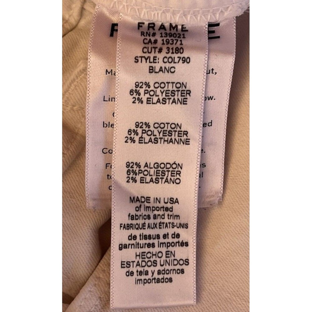 Frame White Stretch Mid Rise Skinny Jeans, Size 27, Le Skinny de‎ Jeanne - Picture 6 of 7